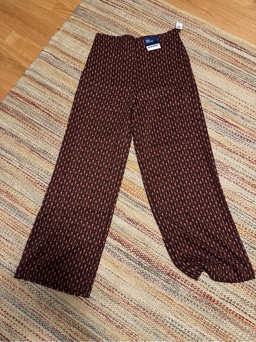 Old Navy Maroon Printed Wide Leg Pants